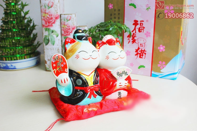 Cặp mèo thần tài diện trang phục truyền thống Kimono của Nhật Bản meo-than-tai-phu-the-hanh-phuc 7