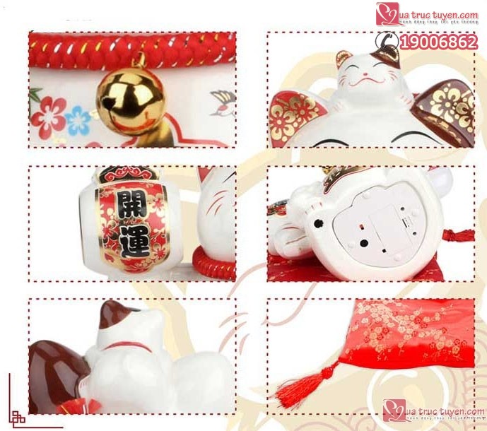 Những chi tiết được thiết kế rất tinh xảo và đồng bộ Hình ảnh chi tiết mèo thần tài Ngũ phúc lâm môn