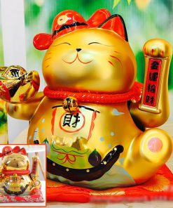 Mèo vàng vẫy tay-Tài Lộc Vô Biên 9001-24cm