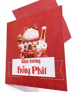 Thiệp mừng khai trương - vuông gấp