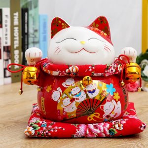 Mèo thần tài đỏ Kim Vận Chiêu Tài