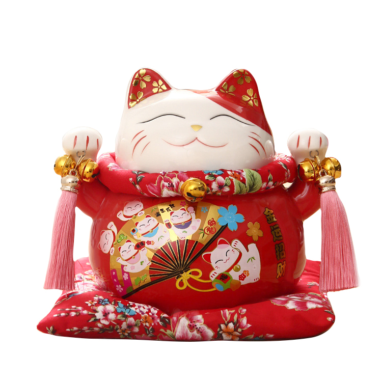 Mèo thần tài đỏ Kim Vận Chiêu Tài Mèo thần tài đỏ Kim Vận Chiêu Tài