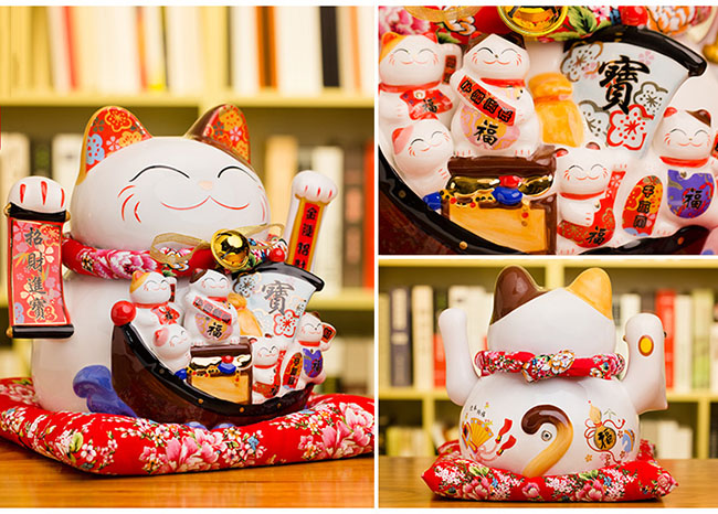 Mèo vẫy tay - Kim vận chiêu lộc 32cm