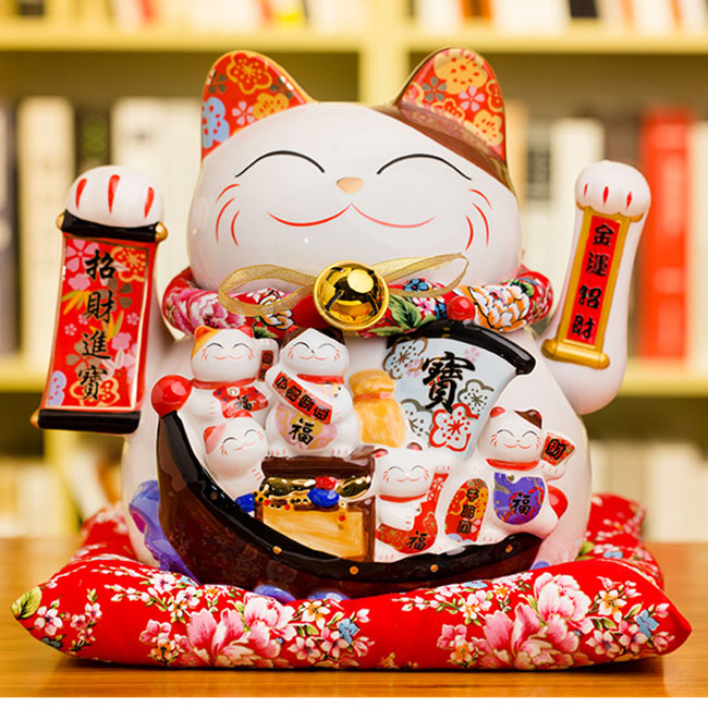 Mèo vẫy tay - Kim vận chiêu lộc 32cm