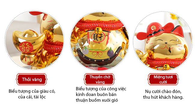 Mèo vàng vẫy tay tài lộc vô biên 9001