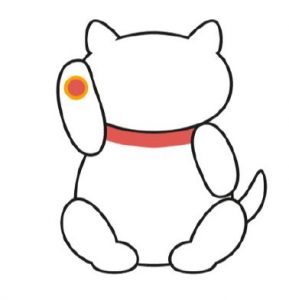 minh họa của Maroki neko giơ chân trái lên