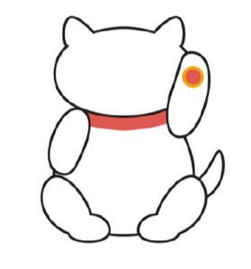 minh họa của Maroki neko giơ chân phải lên