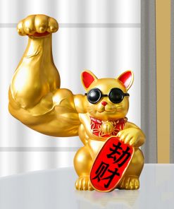 Mèo thần tài vàng tay cơ bắp Đại Chiêu Tài