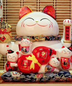 Mèo vẫy tay Tiền Tài Viên Mãn 35cm