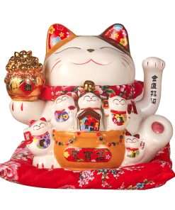 Mèo vẫy tay Tiền vàng sung túc - 18cm