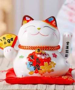 Mèo vẫy tay 12cm - Quạt kim chiêu phúc