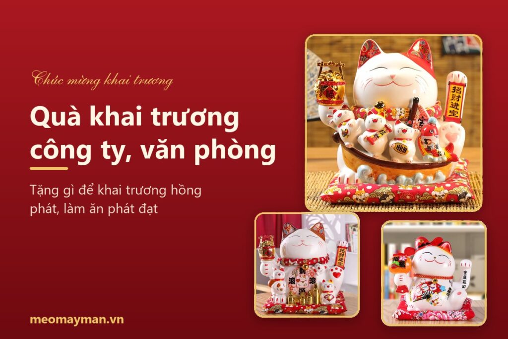 Quà khai trương công ty, văn phòng - mèo thần tài vẫy tay