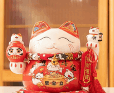 Mèo thần tài kim vận đại phúc 21cm
