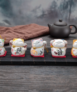 Bộ ngũ mèo thần tài mini Phúc Bảo Mãn Tại