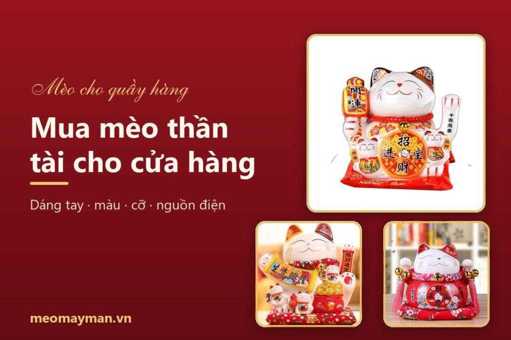 Mua mèo thần tài cho cửa hàng: 6 lưu ý về dáng tay, màu, cỡ và nguồn điện