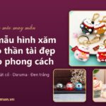 20 mẫu hình xăm mèo thần tài đẹp theo phong cách: mini, Nhật cổ, Daruma, đen trắng