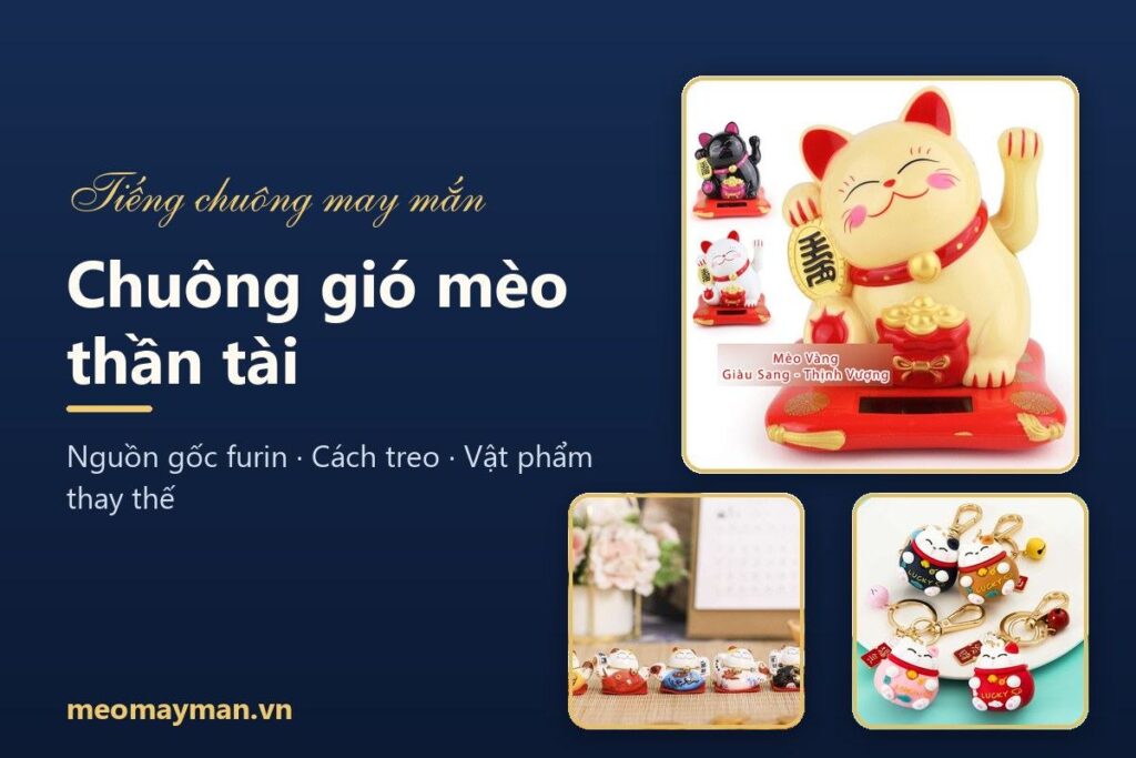 Chuông gió mèo thần tài: nguồn gốc, ý nghĩa và cách treo theo quan niệm