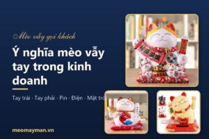 Ý nghĩa mèo vẫy tay trong kinh doanh: tay trái, tay phải và cách chọn cho cửa hàng