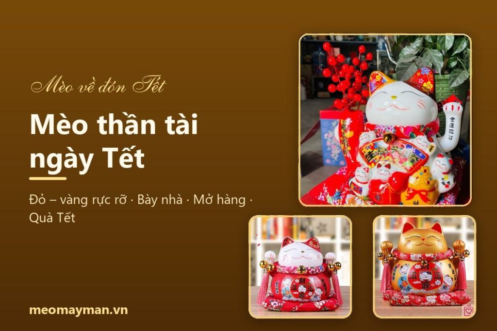 Mèo thần tài ngày Tết: chọn mẫu nào, bày ở đâu để năm mới "tiền vào như nước"?
