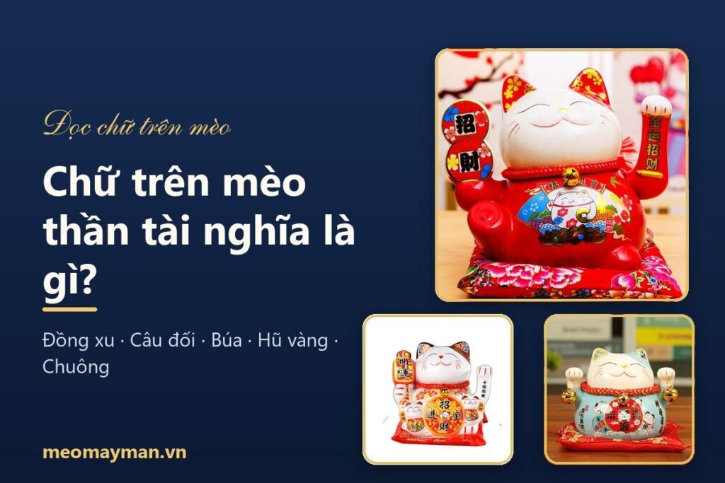 Chữ trên mèo thần tài nghĩa là gì? Giải nghĩa chữ Hán và các biểu tượng may mắn